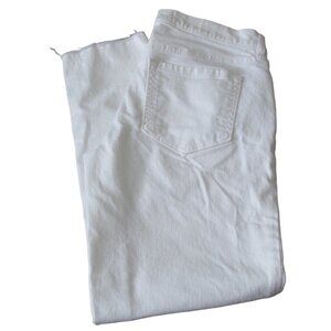 Ann Taylor LOFT Boyfriend Cut Off Jeans Womens Size 26/2 White Distressed Denim‎